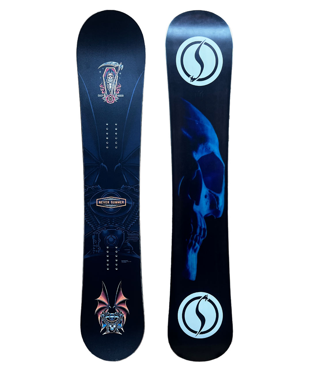 One-of-One Heritage with 2026 Easy Rider Test Topsheet and Blue Skull Nose/Tail Shaper Logo Base - 155