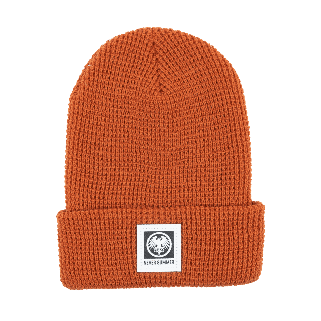 Woven Patch Waffle Beanie