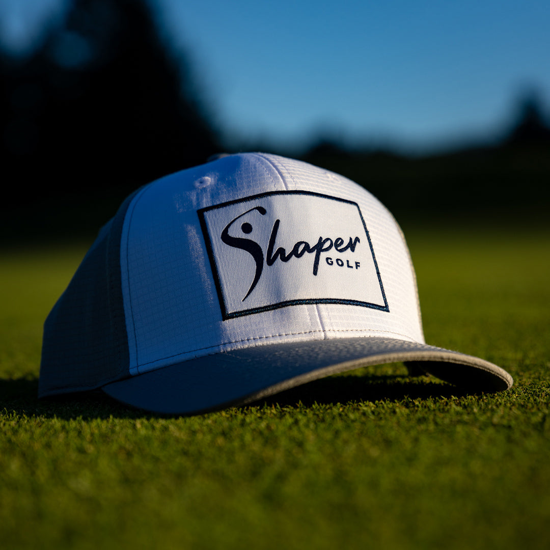 Shaper Golf Rectangle Patch Snapback - White/Steel