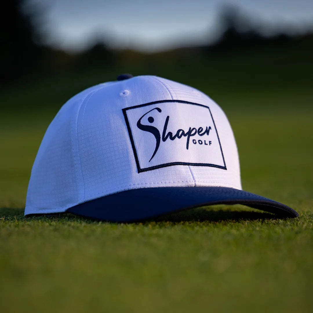 Shaper Golf Rectangle Patch Snapback - White/Navy
