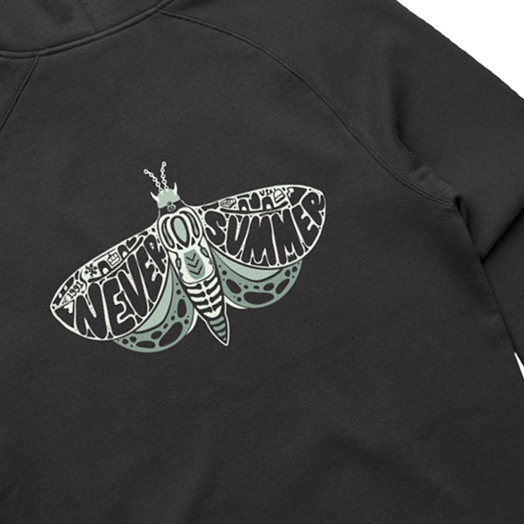Front Print Hooded Sweatshirts | Moth Hoodie | Never Summer Snowboards