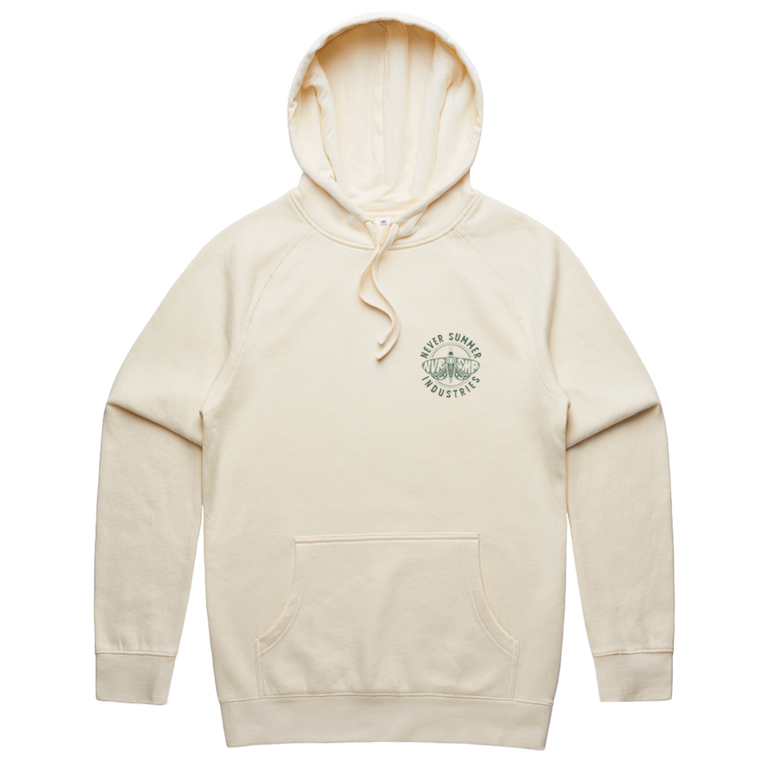 Front Print Hooded Sweatshirts Moth Hoodie Never Summer Snowboards Ecru Small